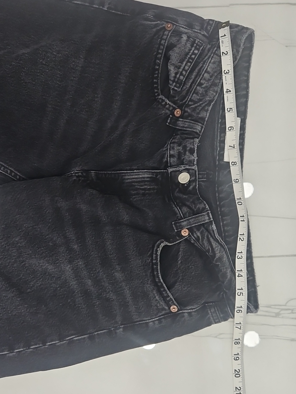 Zara Mid-Rise Washed Black Jeans